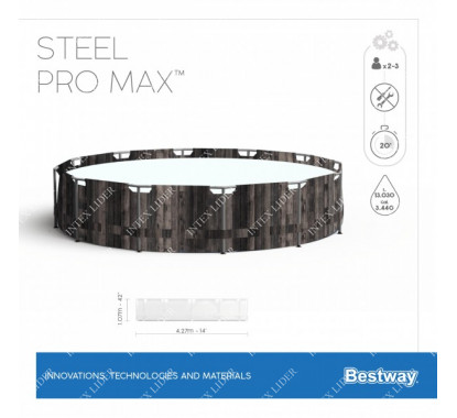 Круглый каркасный бассейн Bestway, 427х107см+фильтр-насос (5614Z)