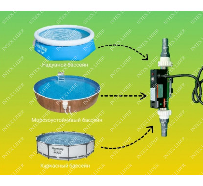Электронагреватель LX Pumps для бассейна 3 кВт, объёмом до 15м3